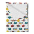 thumbnail image 2 of Fish Soft Flannel Fleece Blanket, Colorful Modern Artwork with Repeating Tropical and Exotic Fish Species Pattern Print, Cozy Plush for Indoor and Outdoor Use, 70" x 90", Multicolor, by Ambesonne, 2 of 5