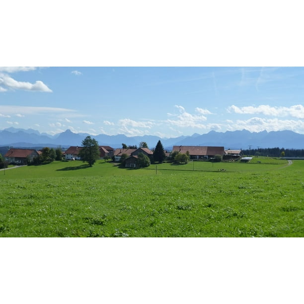 Mountains Panorama Meadow Village Allgaƒae A A U Sun 20 Inch By 30 Inch Laminated Poster With Bright Colors And Vivid Imagery Fits Perfectly In Many Attractive Frames Walmart Com Walmart Com