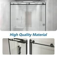 thumbnail image 7 of 60 in W x 76 in HSliding Frameless Shower Door in Matte Black with Clear Glass, 7 of 7