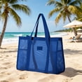 thumbnail image 2 of Beach Tote Bag Mesh Large Capacity Casual Travel Bag Handbag Waterproof Durable Foldable For Women Pool Travel Vacation, 2 of 5