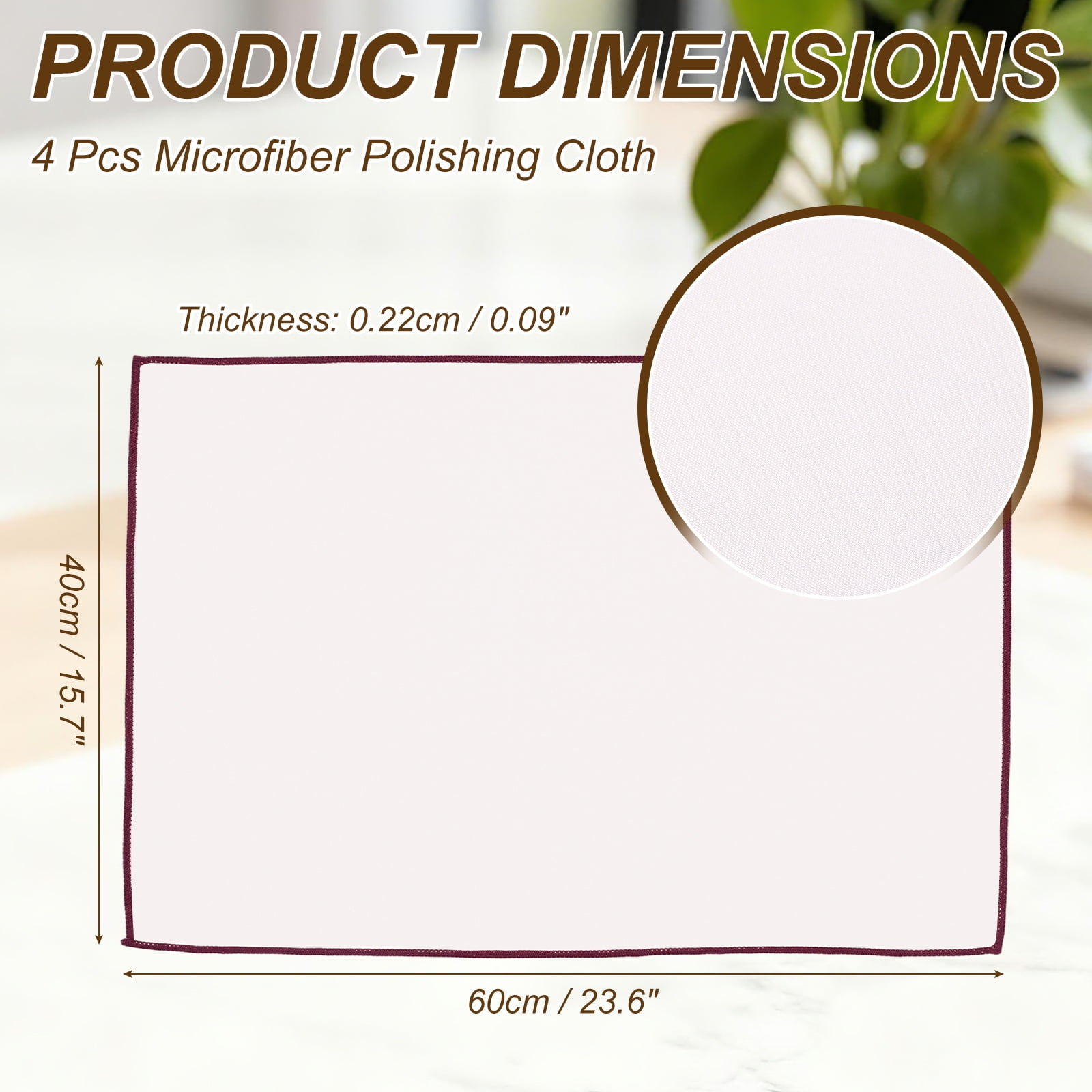 Uxcell 4Pcs Glass Polishing Cloth, 23.6x15.7" Microfiber Cleaning Cloths Lint & Streak Free Quickly Drying Towels for Glassware, Cars, Glasses, Phone Screens, Sunglasses, Red & White
