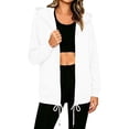 thumbnail image 5 of BVOFAR Hoodie for Women Zip Up Sweatshirts Fall Casual Hooded Jackets Lightweight Comfort Hoodies with Pockets White M, 5 of 9