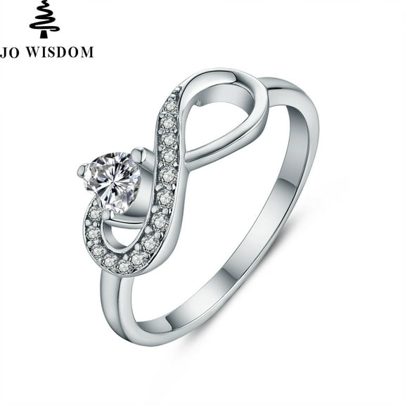 JO WISDOM Infinity Heart Promise Rings for Her Sterling Silver Friendship Ring