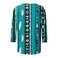 thumbnail image 5 of CYMMPU Summer Trendy Shirts Crew Neck Blouses for Women Dressy Casual 3/4 Sleeve Spring Tops Geometric Printed Tunic Tops Loose Fit Western T-Shirts Multicolor L, 5 of 5