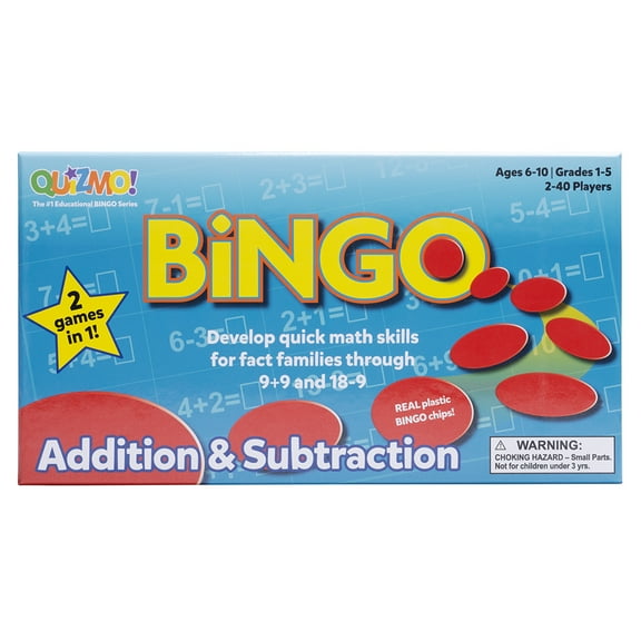 Learning Advantage QUIZMO Addition & Subtraction - Bingo-Style Math Game