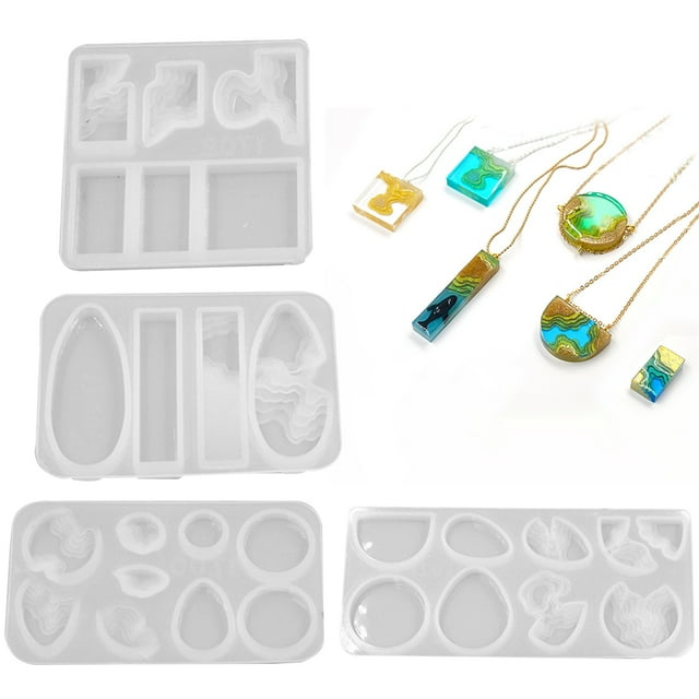 4PCS Jewelry Casting Mold Silicone Island Shaped Resin Casting Mold Pendant Mold