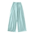 thumbnail image 3 of breaise Girls Wide Leg Pants Lightweight Casual Elastic High Waist Straight Leg Pants Summer Loose Trousers, 3 of 7