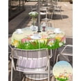 thumbnail image 4 of Spring Easter Outdoor Tablecloth - 60 Inch Round Dining Table Cover, Watercolor Bunny Daisy Floral Eggs Waterproof Outdoor Table Cloth with Umbrella Hole & Zipper for Picnic/Patio/Party, 4 of 5