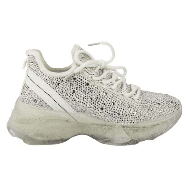 Tenis Sneakers con Brillos Casual para Dama Hanna MX Genova White