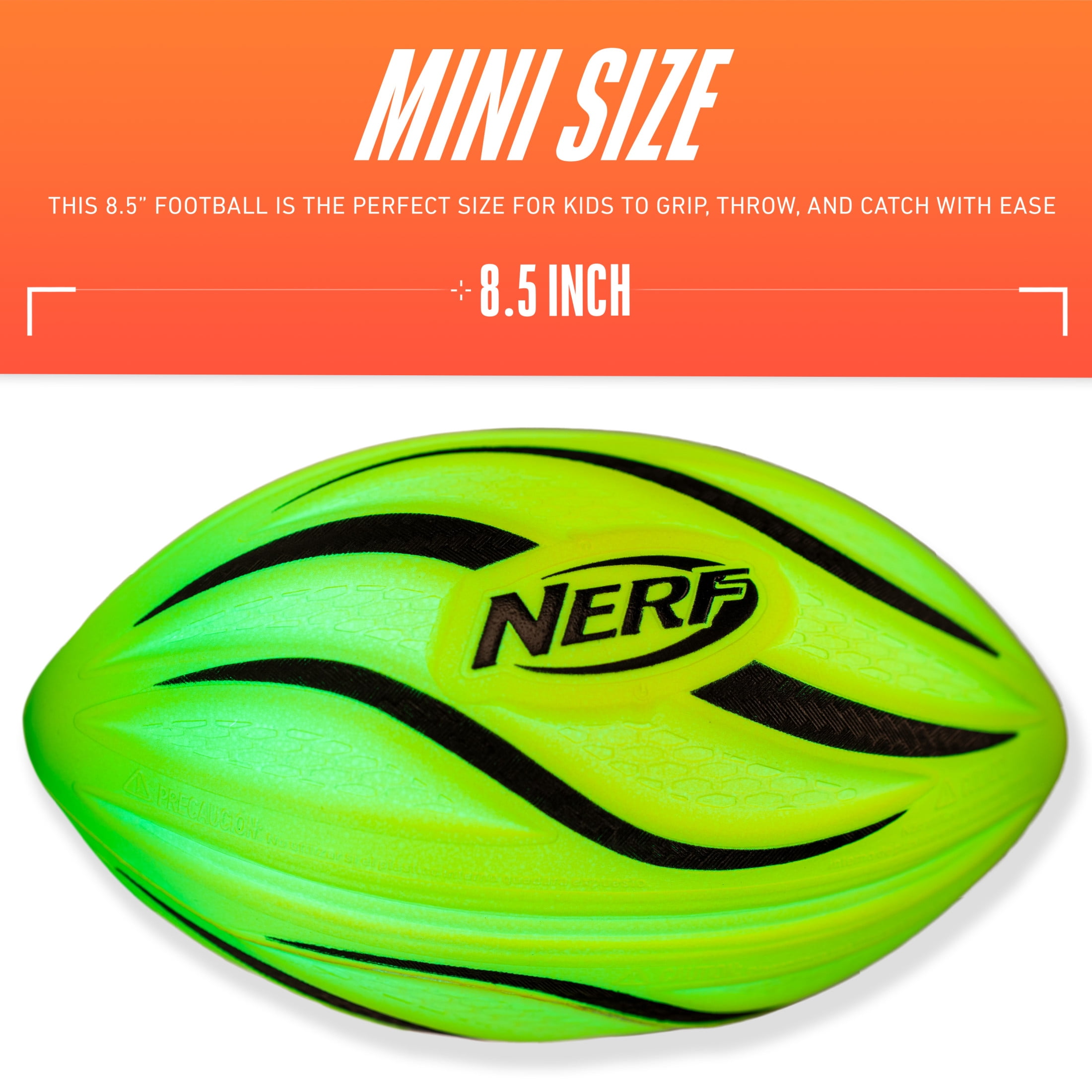 NERF Lightstrike Foam Football - 8.5 Mini Foam Football - LED Coloring Changing Lights - Light up the Night - Batteries Included