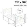 thumbnail image 6 of VECELO 2-Piece Twin Size Metal Platform Bed Frame Mattress Foundation with Arched Design Headboard and Footboard, No Box Spring Needed, Easy Assembly, White, 6 of 6