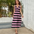 thumbnail image 3 of White Polka Dots, Black And Pink Stripes Sleeveless Dress Dresses Women Summer Evening Dresses Ladies Bohemia Long Dresses, 3 of 9