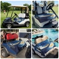 thumbnail image 6 of Golf Cart Seat Covers for 2 Seater, Blue Yellow Abstract Soft Microfiber Cart Seat Towel Blanket, Modern Oil Painting Art Absorbent Breathable Non Slip Bench Seats Protector for Golf Course 51"x31", 6 of 9