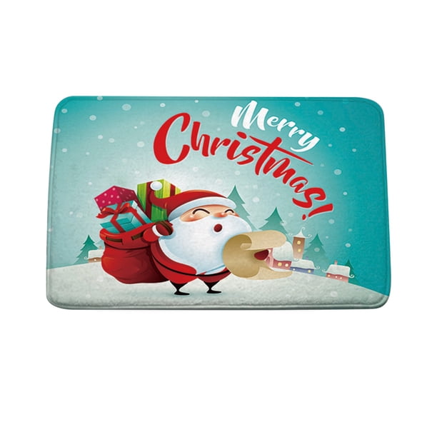 Alfombrilla de puerta de casa de dibujos animados de Navidad, alfombrilla absorbente, alfombrilla de suelo de cocina para sala de estar Wmkox8yii HFSH5632