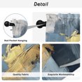 thumbnail image 5 of Blue Black Yellow Oil Painting Tier Curtains, Modern Abstract Light Filtering Kitchen Curtains, 2Pcs Rod Pocket Half Window Treatments Panels for Sink Cafe Cabinet Camper 27.5x24 Inches, 5 of 9