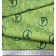 thumbnail image 3 of Soimoi Green Cotton Voile Fabric Cedar Tree & Eiffel Tower Architectural Print Fabric by the Yard 42 Inch Wide, 3 of 3
