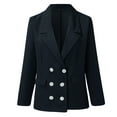 thumbnail image 3 of Women Workoffice Suit Solid Color Blazer Button Down Fitted Outwear Single Breasted Fashion Jacket V Neck Cardigan Pockets Professional Overcoat, 3 of 6
