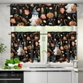 thumbnail image 3 of Halloween Decorations Kitchen Curtain Valance and Tiers Set of 3, Ghost Pumpkin Soft Touch Window Curtains for Living Room Bedroom Bathroom, 3 of 3