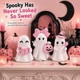 thumbnail image 5 of Pink Ghost Figurine Set, 3-Piece Resin Halloween Desktop Ornaments for Shelves, Mantels, Party Tables, Offices and Personalized Home Decor, 5 of 8