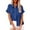 Blue 1, variant on Outfmvch Button Up Tops for Women Linen Tunic Tops for Women Cotton Linen Short Sleeve Boho Summer Graphic Tees Retro Embroidered 3/4 Sleeve Boho Tops Black L