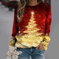 thumbnail image 6 of Christmas Sweatshirt For Women Crewneck Loose Fit Shirts Santa Tree Sweatshirt Classic Casual Top Pollover Shirts Round Neck Comfort Trendy Outwear Fall And Winter Clothes, 6 of 8