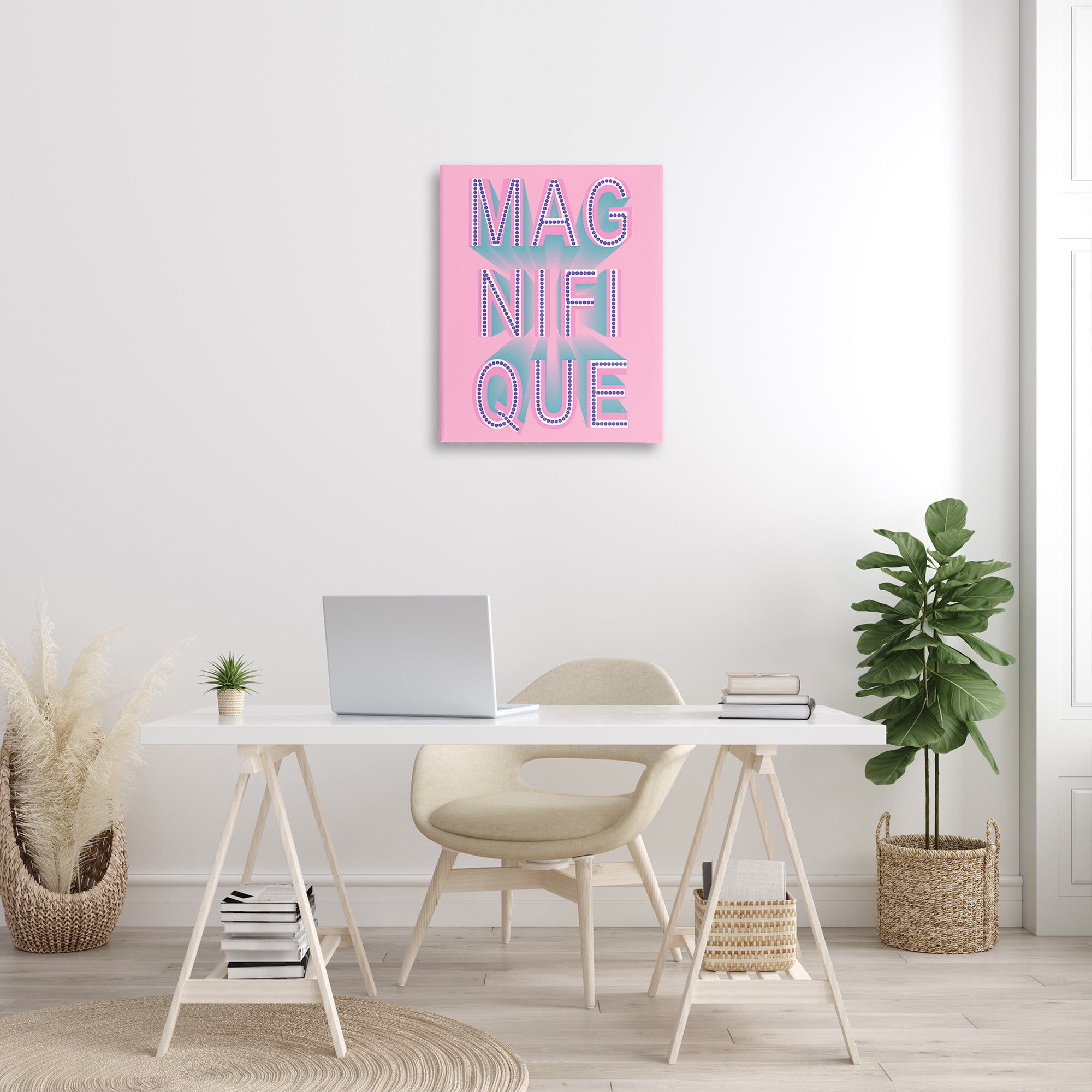 Stupell Industries French Abstract Magnifique Inspirational Painting Gallery Wrapped Canvas Art Print Wall Art, 24 x 30