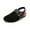 Black, variant on Women's Cushioned Genuine Leather Perforated Slingback Buckle Comfort Clogs Cork Footbed