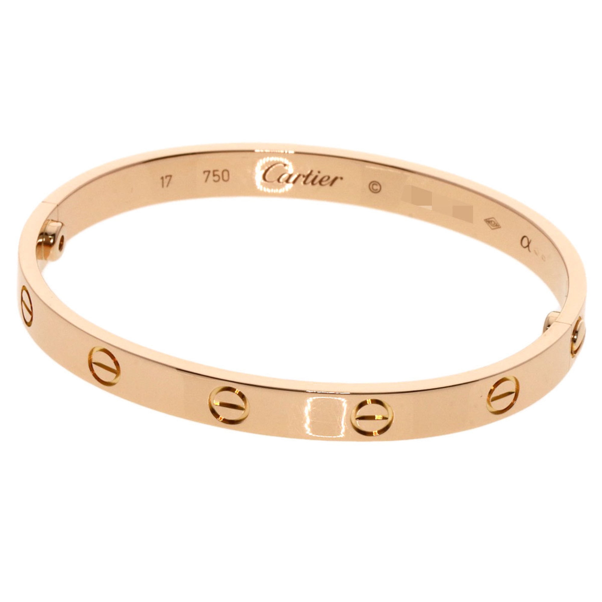 Pre-Owned Cartier Love Bracelet (No Driver) #17 in 18K Pink Gold for Women (Good)