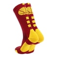 thumbnail image 2 of MadSportsStuff Basketball Socks for Boys Girls - Youth & Adult Athletic Crew Socks - Cushioned Moisture Wicking - Small, Cardinal/Gold, 2 of 2
