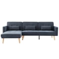 thumbnail image 4 of Aukfa 94" Futon Sofa Bed, Convertible Sleeper Sofa for Living Room, Left Facing Chaise, Linen, Gray, 4 of 10