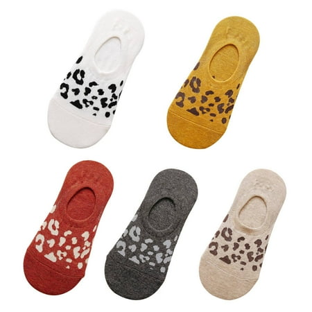 

Cotton Women S Deodorization Socks Female Summer Casual Leopard Pattern Ankle Socks Ladies Short Invisible Socks