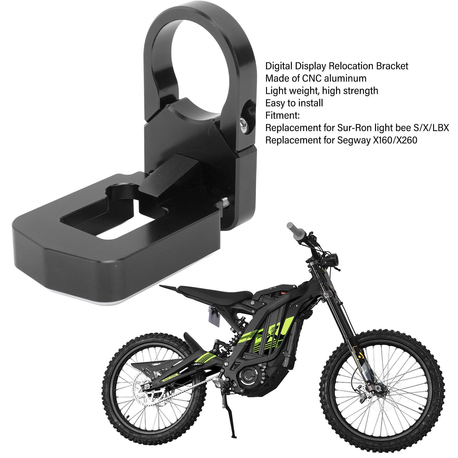 Digital Display Relocation Bracket for Dirt Bike, CNC Aluminum