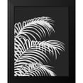 thumbnail image 2 of Fab Funky 12x14 Black Modern Wood Framed Wall Art Titled - Palm Leaf 1, White On Black, 2 of 5