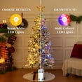 thumbnail image 4 of BSHAPPLUS® 6ft Pre-Lit Flocked Pencil Christmas Trees,Artificial Slim Xmas Tree with 800 Branch Tips,350 Color Changing Lights for Home, Office and Holiday Party Decor, 4 of 10