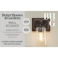 thumbnail image 3 of Better Homes & Gardens Modern Wall Scone Vanity Light, Bronze Metal Glass Shades, Bulb Not Included, 3 of 11