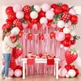 thumbnail image 4 of Strawberry Birthday Party Decorations Set – Pink Fringe Curtain, Happy Birthday Banner, Pink, Red & White Balloons for Strawberry-Themed 1st Birthday & Baby Shower, 4 of 6