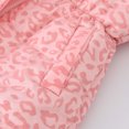 thumbnail image 6 of Hicidod Toddler Girls Winter Jacket Cute Print Padded Warm Puffer Down Coat Waist Zipper Windproof Hooded Cotton Outwear, 6 of 7