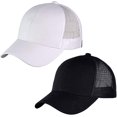 thumbnail image 1 of Casquette de Baseball en Forme de Queue de Poney Chapeau de Soleil de Camionneur Réglable en Maille à Haut Chignon, 1 of 5