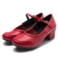 thumbnail image 2 of Zapatos de baile cuadrados para mujer, zapatos de baile estándar con diamantes de imitación, suela suave antideslizante, zapatos para personas mayores de mediana edad, primavera y otoño, 2 of 4