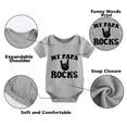 thumbnail image 2 of YSCULBUTOL Baby Twins Bodysuits My Papa Rocks Unisex Baby Clothes Infant Twin Romper Outfits With Hat, 2 of 5