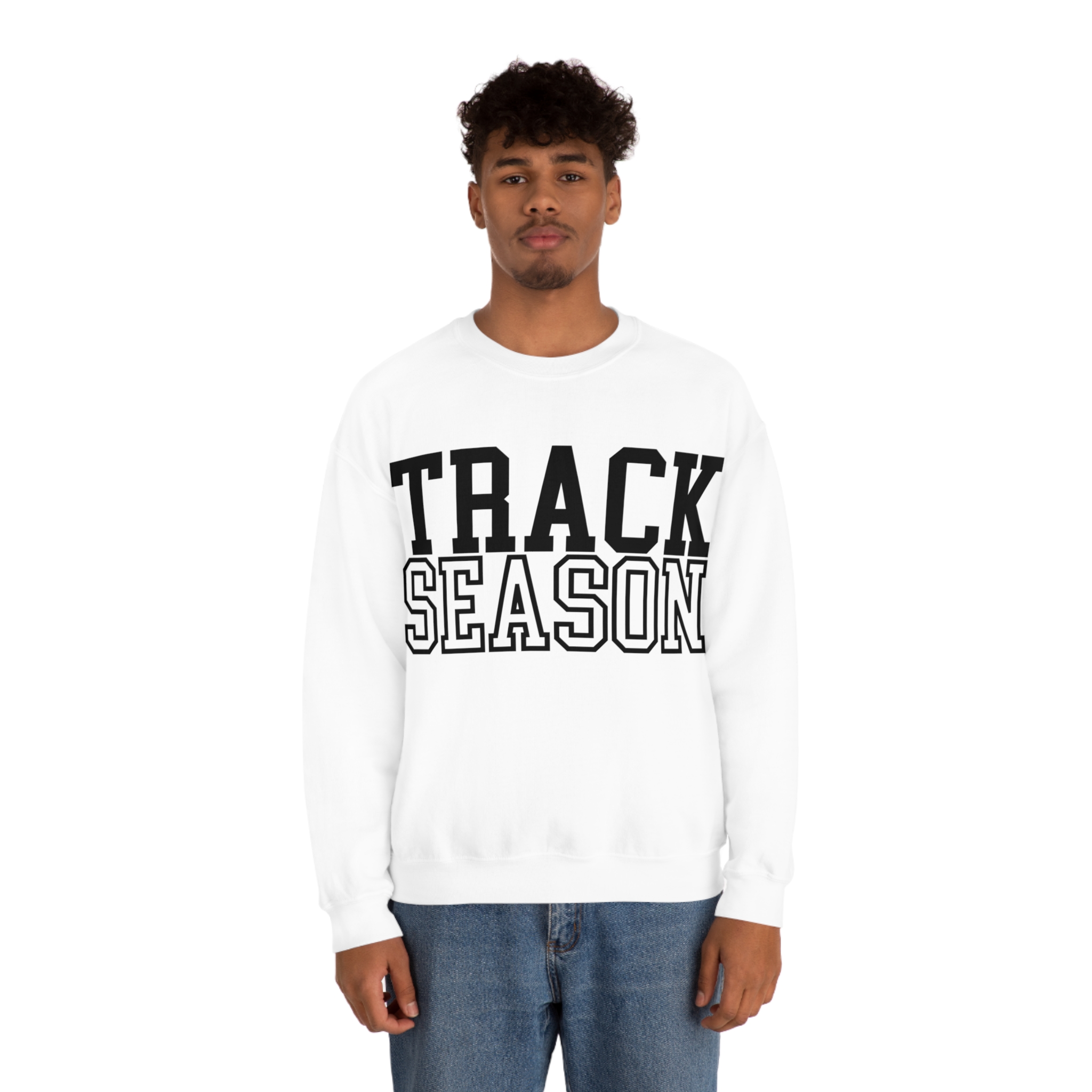 Track Season Sweatshirt Trendy Track and Field Long Sleeve Shirt White XL