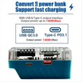 thumbnail image 4 of Convertidor Adaptador de Batería de Litio con Pantalla Digital para Cargador para , Banco de Energía USB Tipo C de 138 W, 4 of 5