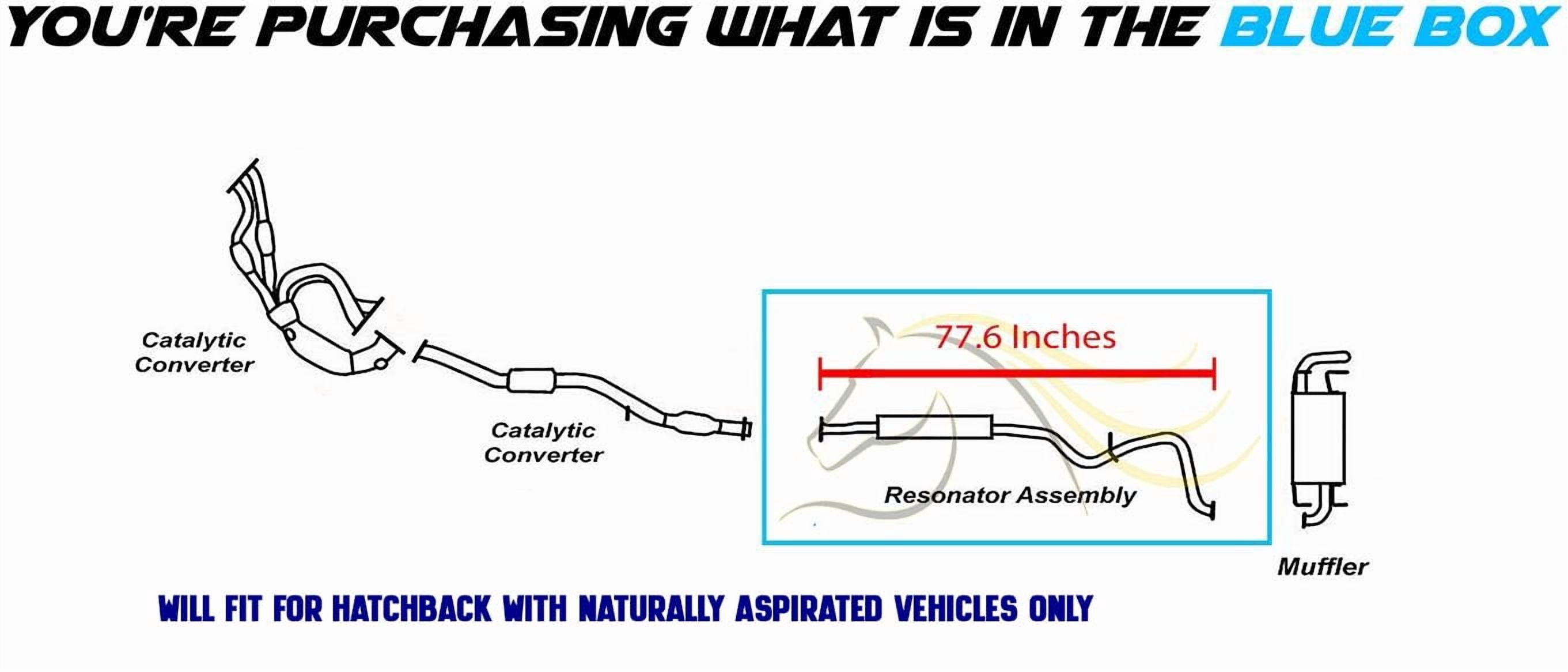 Stainless Steel Exhaust Resonator Pipe Fits 2008-2011 Subaru Impreza 2.5L Hatchback - Direct Fit