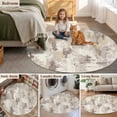 thumbnail image 5 of Round Rugs 4Ft, Beige Abstract Round Area Rug Washable Indoor Throw Carpet, Modern Oil Painted Art Contemporary Soft Non Slip Circle Rug for Kitchen Nursery Room Home Decor Aesthetic, 5 of 8