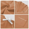 thumbnail image 3 of ANLIQI Women's 100% Cotton Pajama Set Button Down Sleepwear Short Sleeve Shirt and Long Pants Soft ladies Lounge Sets(Brown,XL), 3 of 7