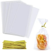 300PCS Clear Cellophane Bags, Plastic OPP Bags for Packaging Gifts, Cookies, Treats, Party Favors, Candies, Snacks, Small Cakes, Bakeries, Crafts(3 Sizes)