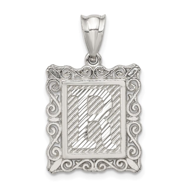 Pendentif Charme Collier Monogramme Initiale Lettre R en Argent Sterling 925