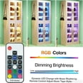 thumbnail image 3 of JERFIT 8-Tier LED Shoe Cabinet with Doors, Modern Wood Shoe Rack Organizer with Remote Control Lights, Freestanding Storage Closet for Entryway, White, 3 of 8