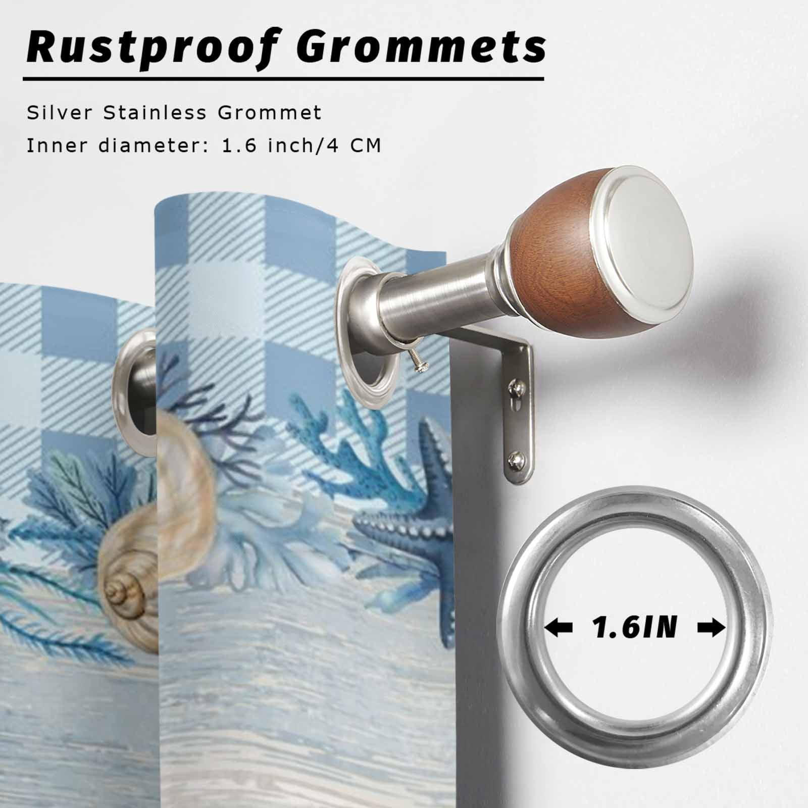 Blue Octopus Coastal Outdoor Curtains for Patio, Summer Starfish Beach Coral Shell Vintage Sunshade Privacy Drapes Grommet Waterproof Outside Curtains for Porch/Cabana/Balcony 54"x 108", 1 Panel