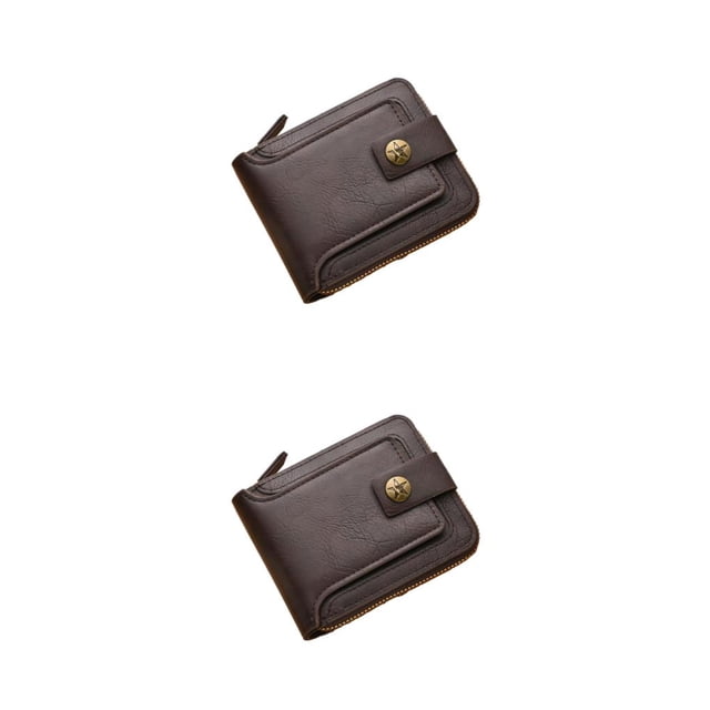 Minnieouse Cartera corta de PU para hombres - Cuero fácil de llevar Artesanía exquisita Cartera pequeña Monedero Hombres Vintage Gran capacidad Type1 NO1